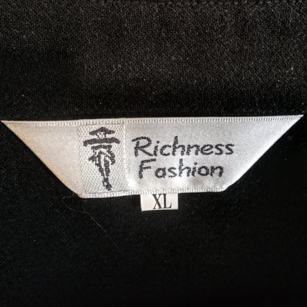 Richness Fashion Black Floral Embroidered Jacket - Picture 5 of 5